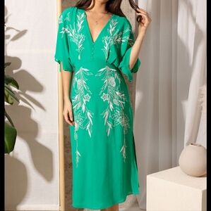 Hope & Ivy The Frances Embroidered Chiffon Dress